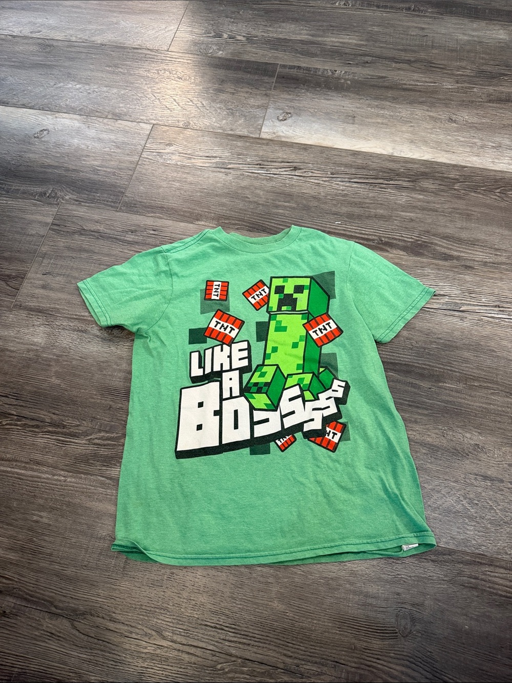 Minecraft Green 'Like a Boss' Kids Graphic Tee